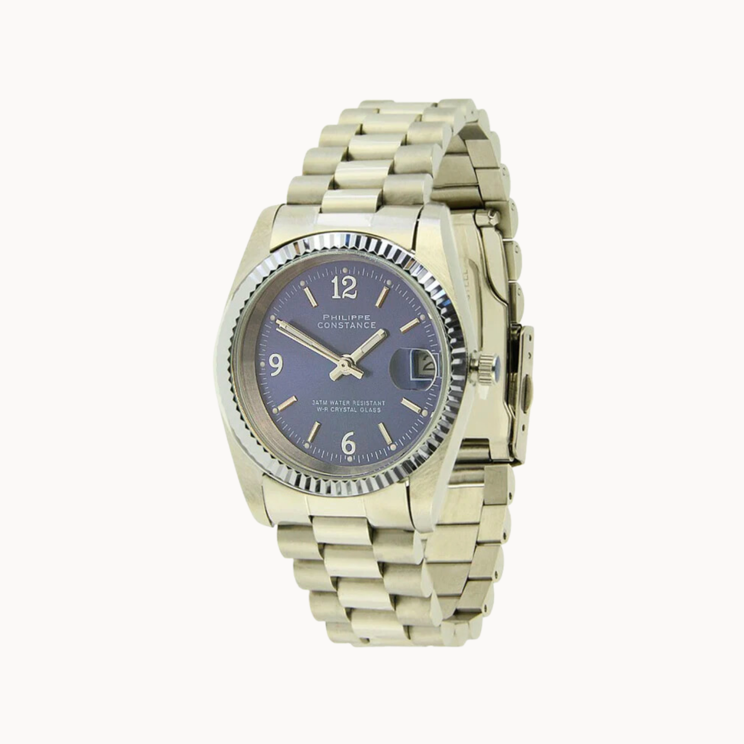 PHILIPPE CONSTANCE "SERRATED SILVER" PLAIN BLUE