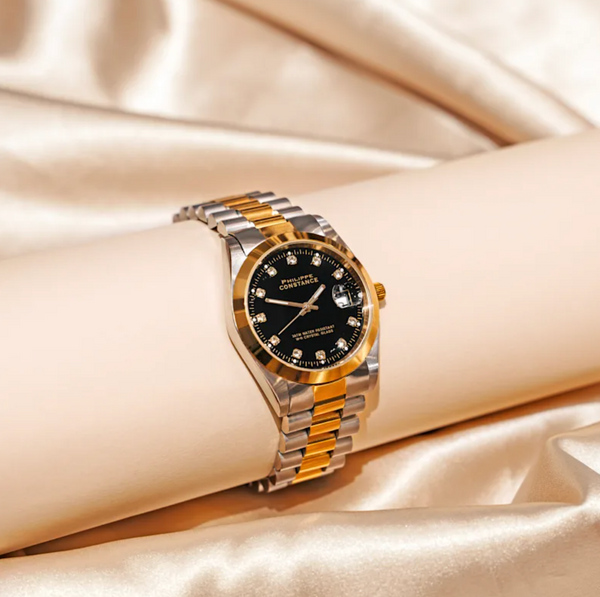 PHILIPPE CONSTANCE "BI-COLOR" STONES BLACK HORLOGE