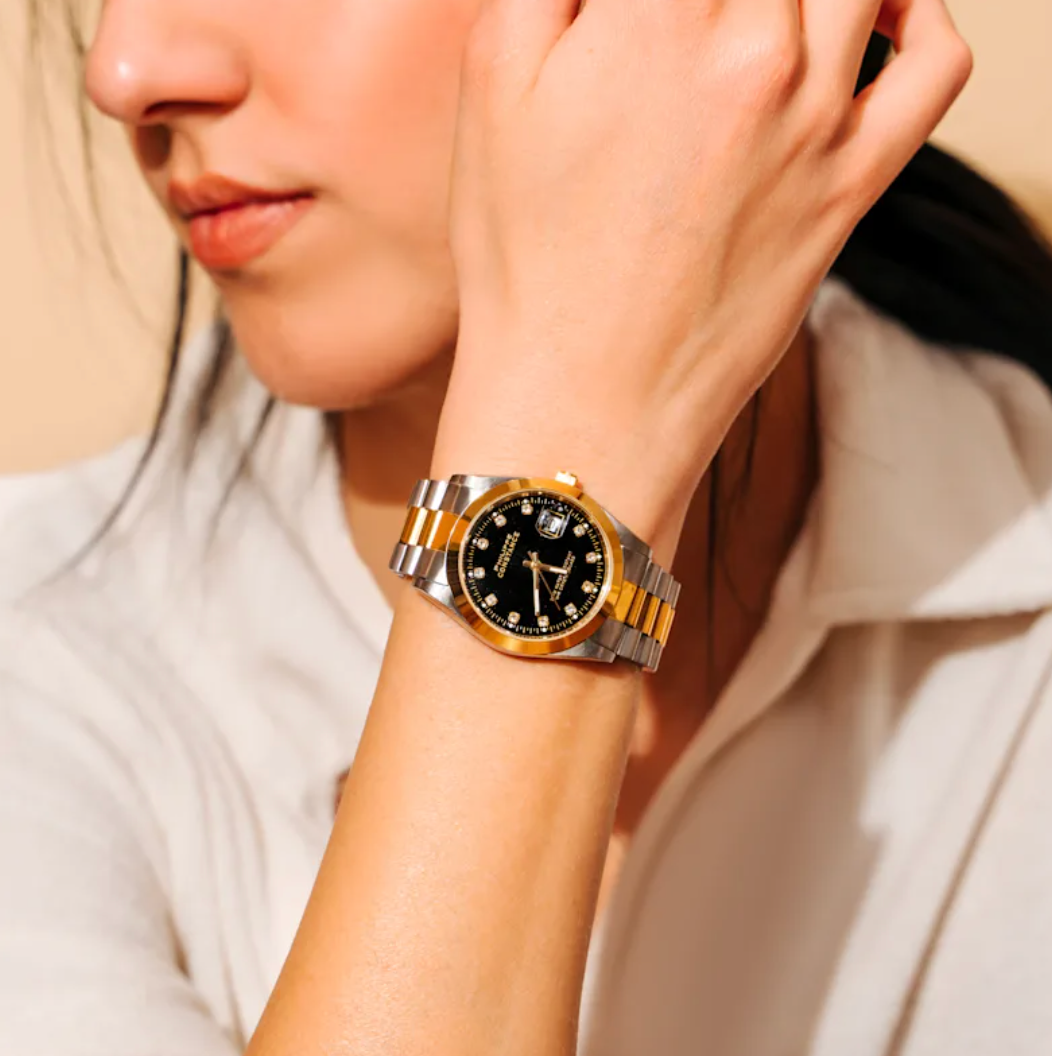 PHILIPPE CONSTANCE "BI-COLOR" STONES BLACK HORLOGE