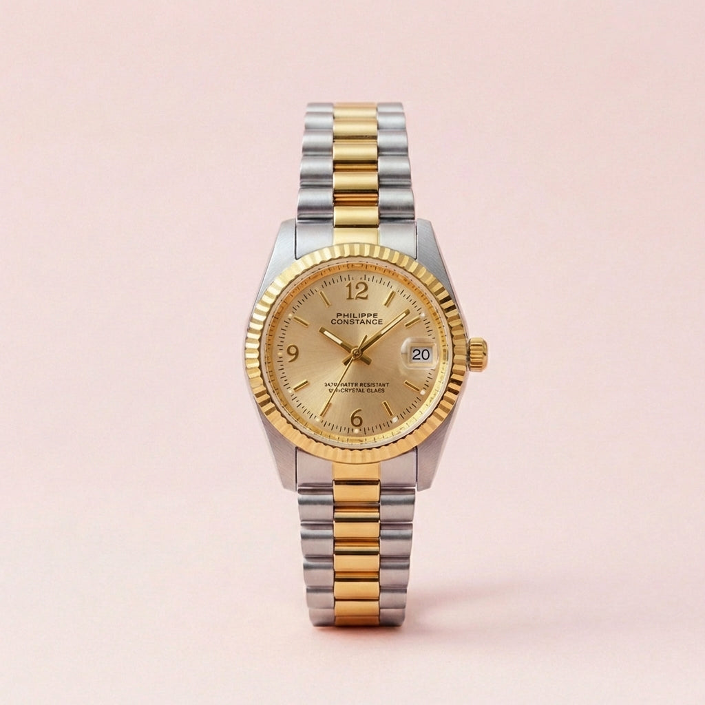 PHILIPPE CONSTANCE "SERRATED BI-COLOR" PLAIN GOLD