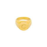 RING INITIAL SIGNET GOLD