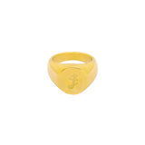 RING INITIAL SIGNET GOLD