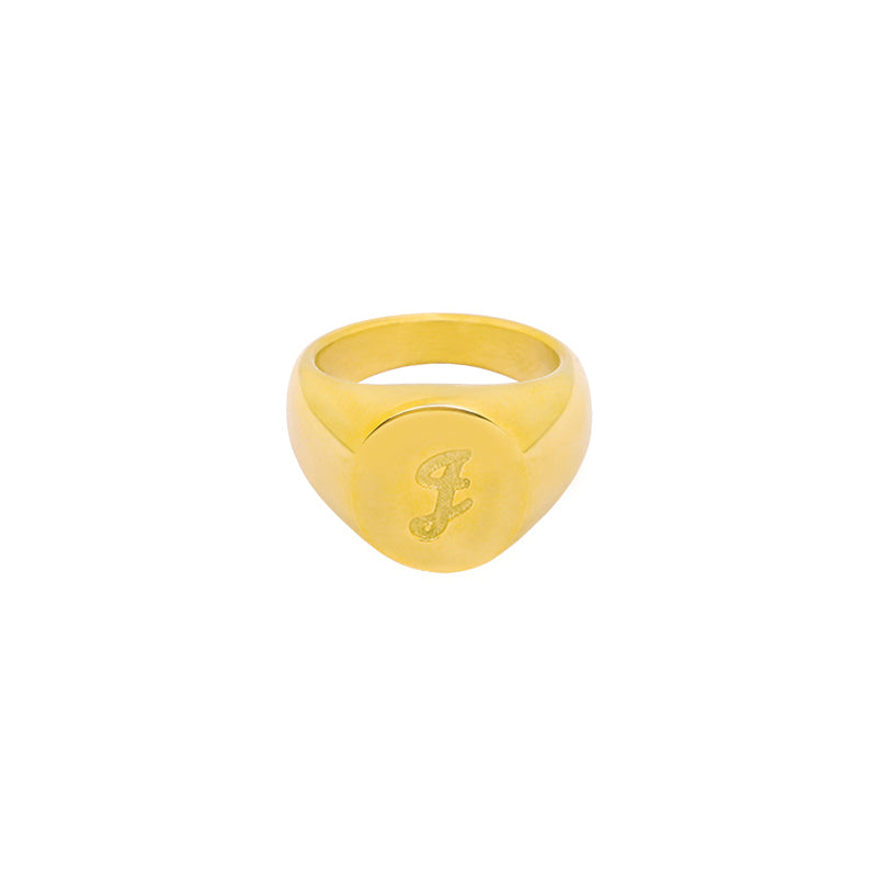 RING INITIAL SIGNET GOLD