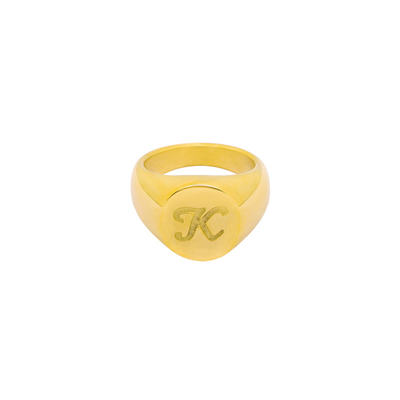 RING INITIAL SIGNET GOLD
