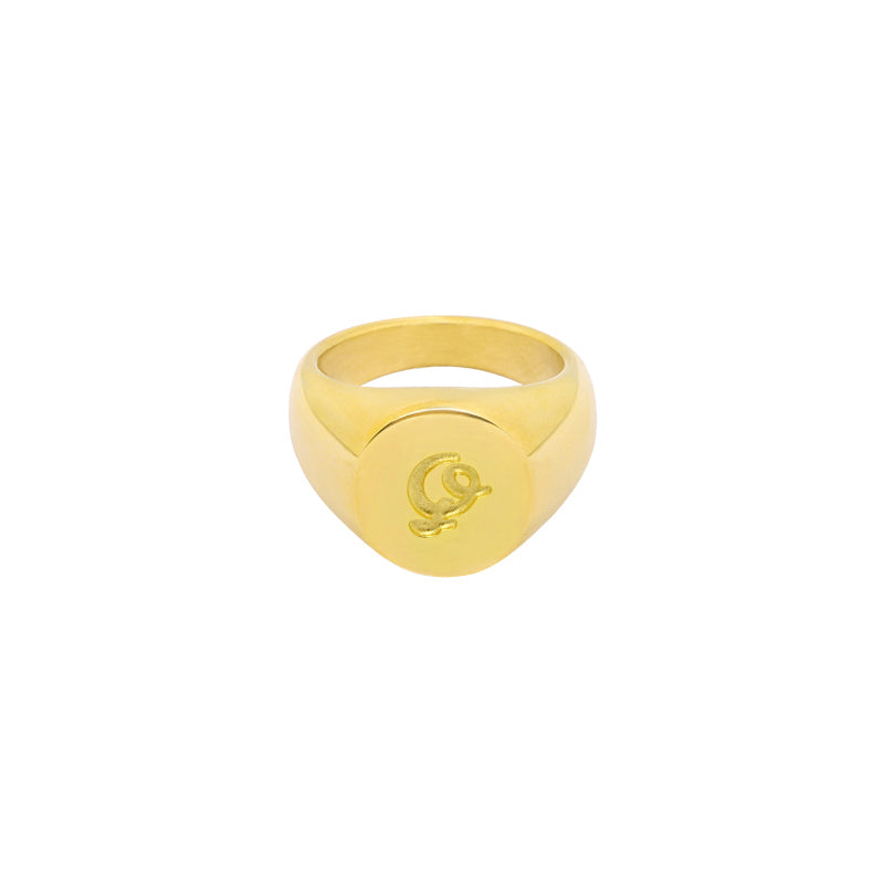 RING INITIAL SIGNET GOLD