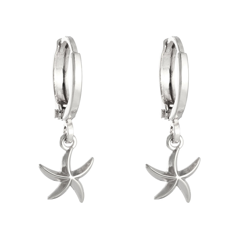 EARRINGS STARFISH SILVER