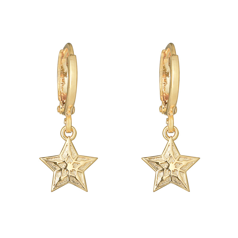 EARRINGS SPARKLING STAR GOLD