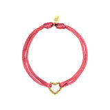 BRACELET SATIN HEART PINK