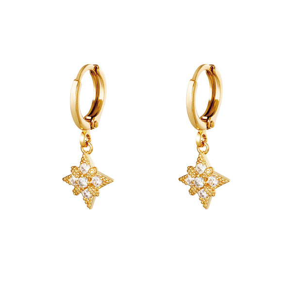 EARRINGS DIAMOND STAR GOLD