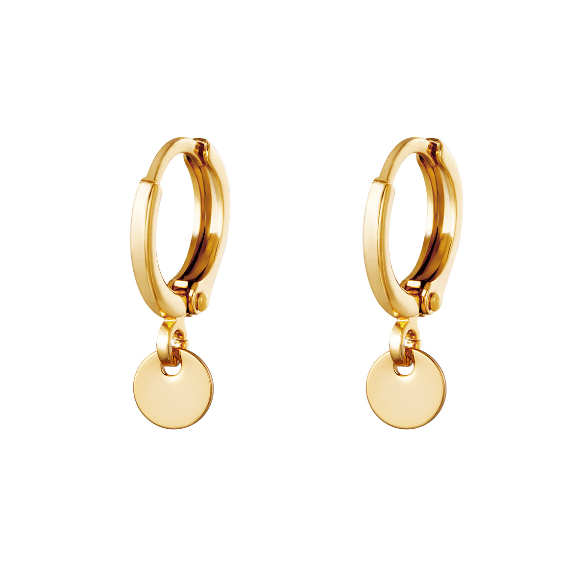 EARRINGS PLAIN COIN GOLD