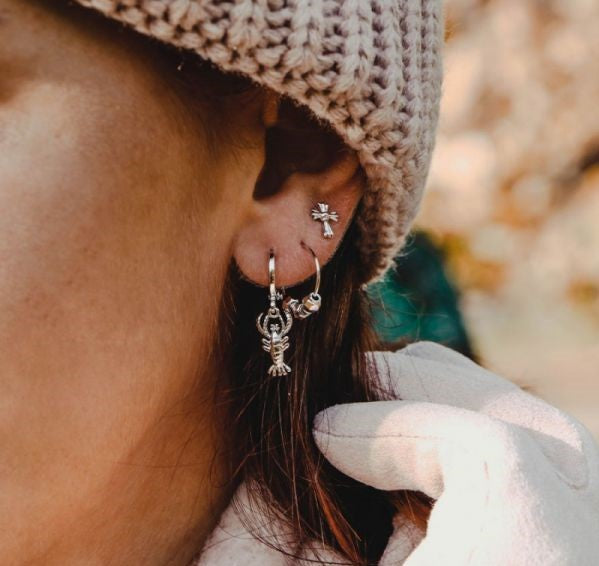 EARRINGS LOBSTER SILVER