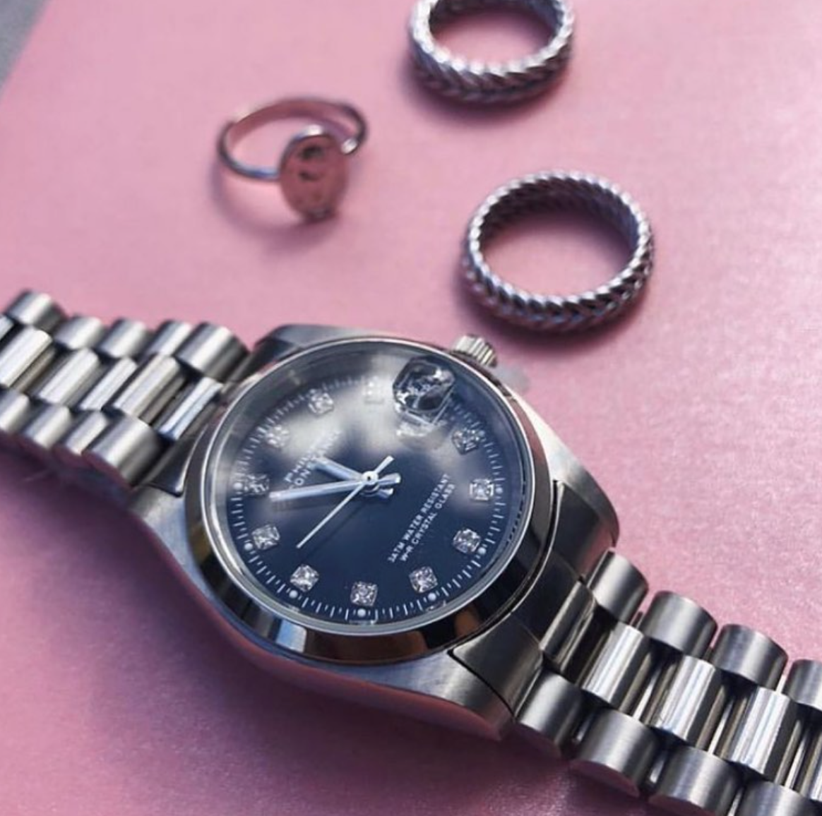 PHILIPPE CONSTANCE "SILVER" STONES BLACK