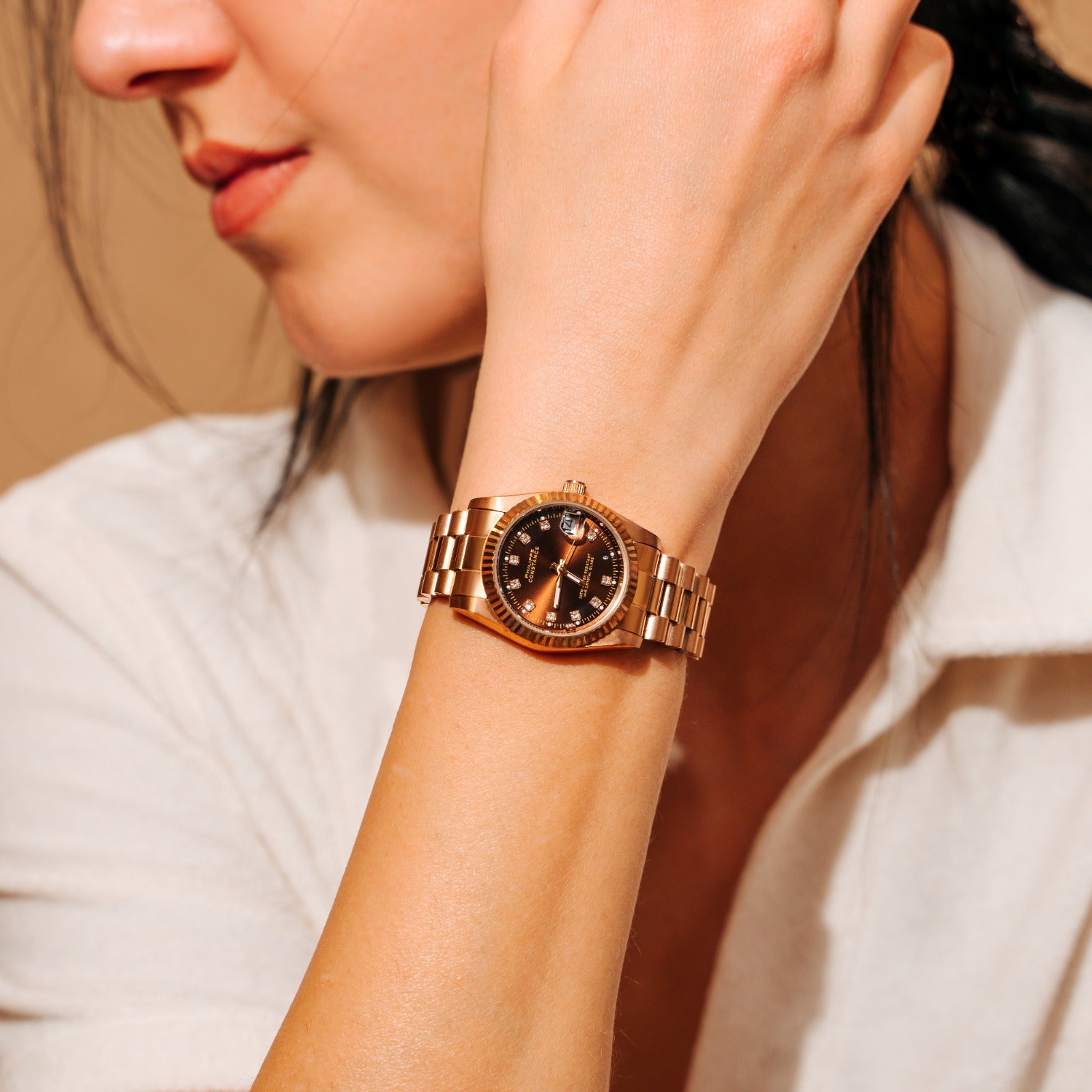 PHILIPPE CONSTANCE "SERRATED ROSÉ" STONES BROWN