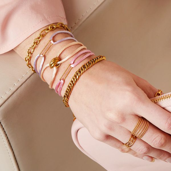 BRACELET SATIN CLIP PINK