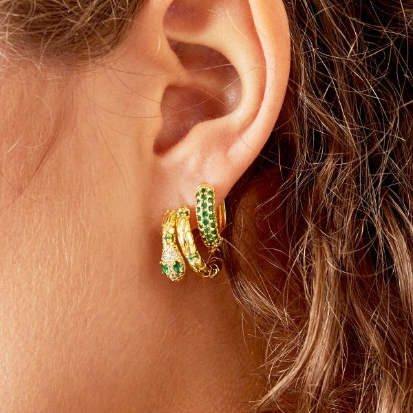 EARRINGS DESIRE GREEN GOLD