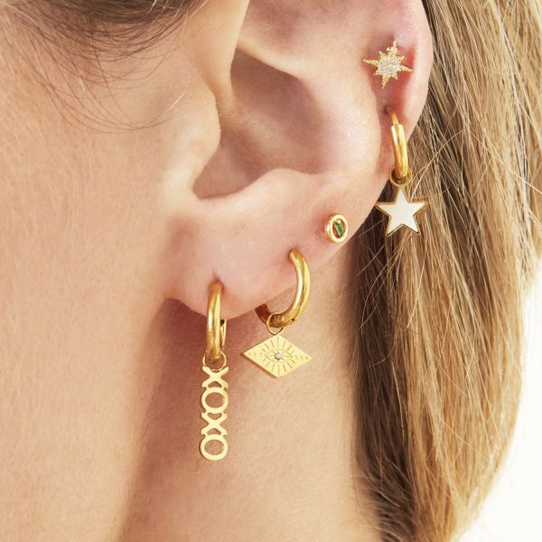 EARRINGS EVIL EYE GOLD