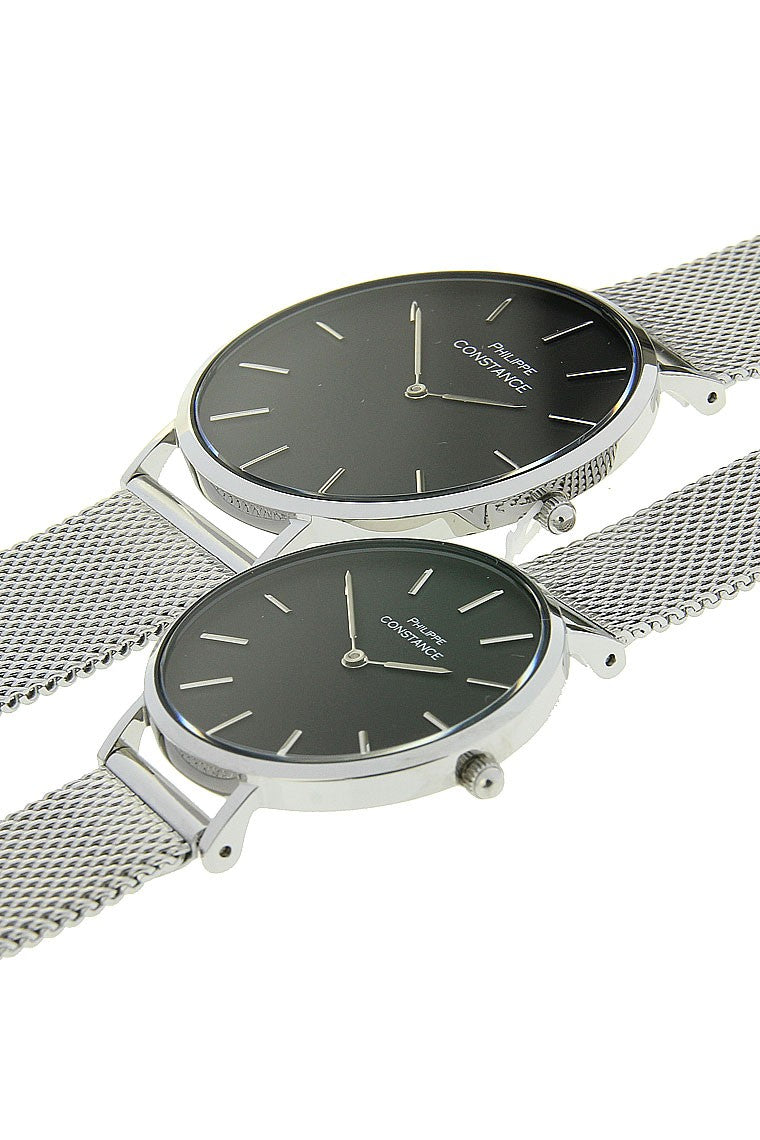 PHILIPPE CONSTANCE "FULL STAINLESS STEEL" ZILVER-ZWART